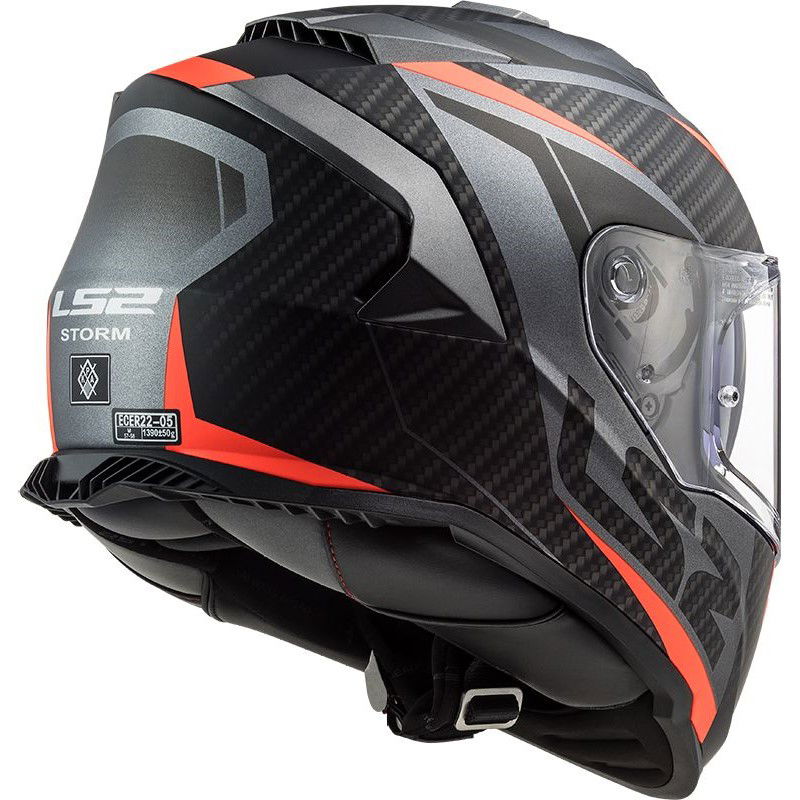 LS2 FF800 Storm II Helmet Racer Matt Titanium Fluo Orang