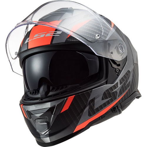 LS2 FF800 Storm II Helmet Racer Matt Titanium Fluo Orang
