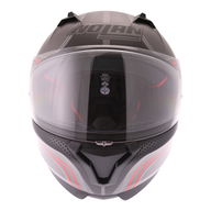 N87 Rapid N-Com Helmet 016 Flat Lava Grey Red