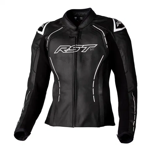RST S1 CE Ladies Leather Jacket Black White