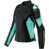 Dainese Racing 4 Lady Leather Jacket Black Aqua Green