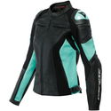 Racing 4 Lady Leather Jacket Black Aqua Green