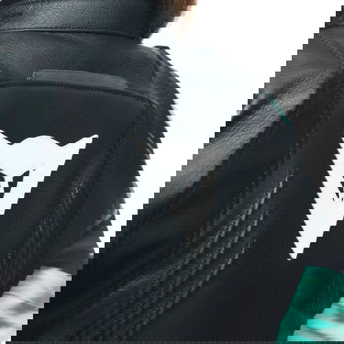 Dainese Racing 4 Lady Leather Jacket Black Aqua Green