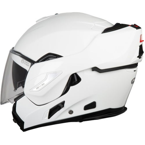 Airoh REV19 Flip White Flip Front Motorcycle Helmet Left Side                                                                                                                                                                                                  