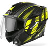 Airoh REV19 Flip Ikon Yellow Matt Flip Front Motorcycle Helmet Open                                                                                                                                                                                            