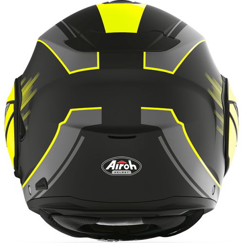 Airoh REV19 Flip Ikon Yellow Matt Flip Front Motorcycle Helmet Back                                                                                                                                                                                            
