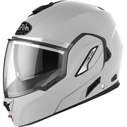 Airoh REV19 Flip Grey Matt Black Flip Front Motorcycle Helmet Front Left                                                                                                                                                                                       