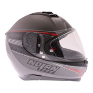 N87 Rapid N-Com Helmet 016 Flat Lava Grey Red