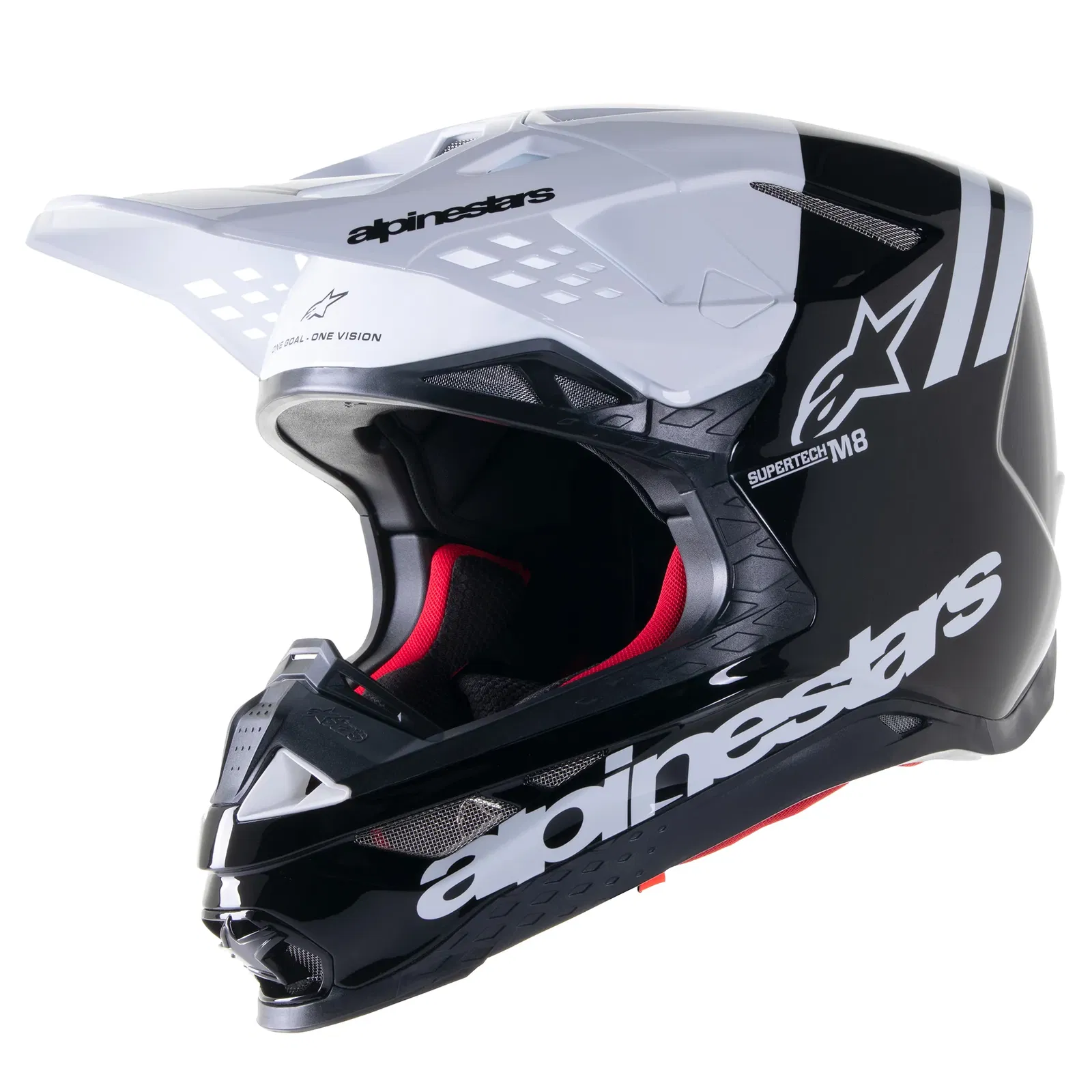 Alpinestars Supertech SM-8 Radium 2 Helmet Black White Glossy