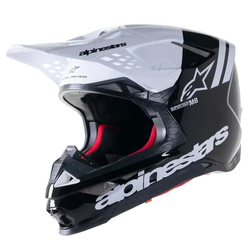 Alpinestars Supertech SM-8 Radium 2 Helmet Black White Glossy