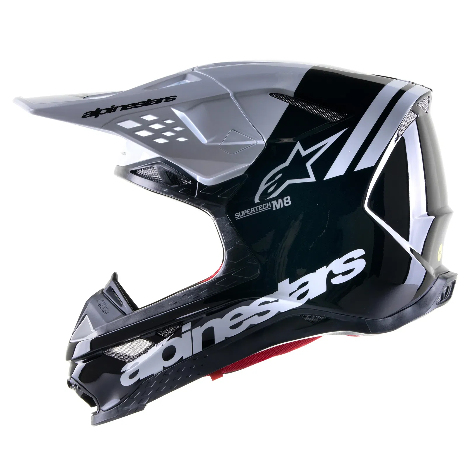 Alpinestars Supertech SM-8 Radium 2 Helmet Black White Glossy