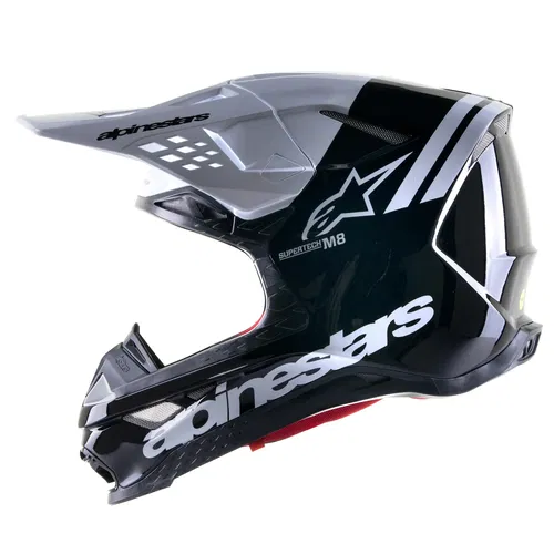 Alpinestars Supertech SM-8 Radium 2 Helmet Black White Glossy
