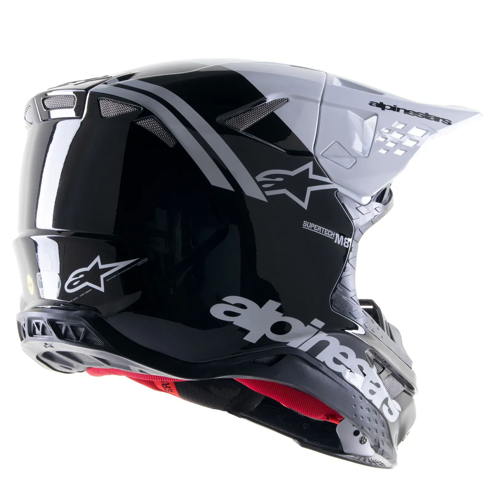 Alpinestars Supertech SM-8 Radium 2 Helmet Black White Glossy