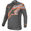 Alpinestars Racer Braap Dark Grey Fluo Orange Motocross Jersey Front                                                                                                                                                                                           