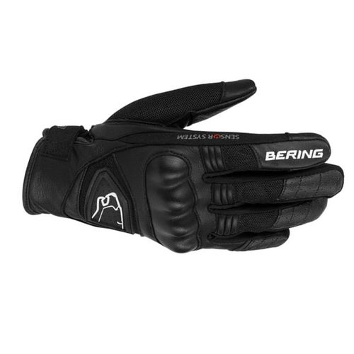Bering Lady Ginza Ladies Black White Motorcycle Gloves Back                                                                                                                                                                                                    