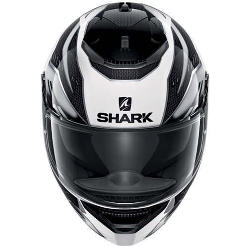 Shark Spartan 1.2 Antheon White Silver Black Full Face Motorcycle Helmet Front                                                                                                                                                                                 