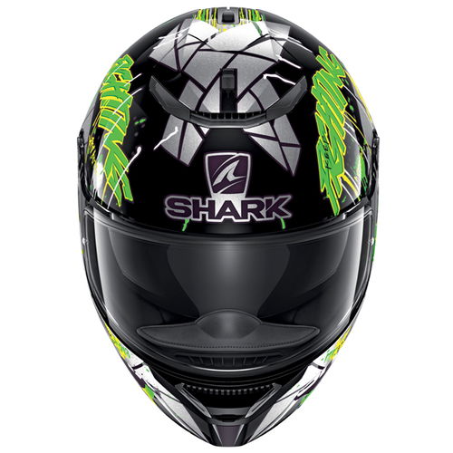 Shark Spartan 1.2 Lorenzo CAT GP Black Green Silver Full Face Motorcycle Helmet Front                                                                                                                                                                          