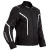 RST Axis CE Black White Textile Motorcycle Jacket Front                                                                                                                                                                                                        