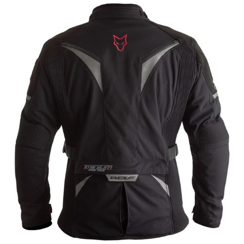 Wolf 2638 Titanium Outlast Black Textile Motorcycle Jacket Back                                                                                                                                                                                                