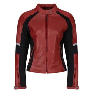 MotoGirl Fiona Leather Jacket Red