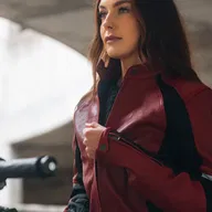 Fiona Leather Jacket Red