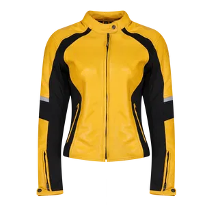 MotoGirl Fiona Leather Jacket Yellow