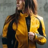 MotoGirl MotoGirl Fiona Leather Jacket Yellow - Thumbnail 5
