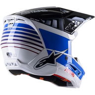 S-M5 Speed Helmet White Dark Blue Red Glossy