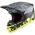 Supertech S-M8 Radium MX Helmet Black Matt Mid Grey Yellow