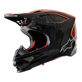 Alpinestars Supertech S-M10 Alloy Helmet Black Orange Fluo Red M&G