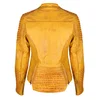 MotoGirl MotoGirl Valerie Leather Jacket Yellow - Thumbnail 2