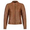 MotoGirl MotoGirl Valerie Leather Jacket Camel - Thumbnail 1