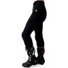 MotoGirl MotoGirl Ribbed Knee Leggings Black - Thumbnail 3