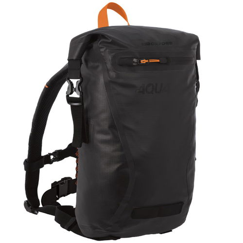 Oxford Products Aqua Evo 22ltr Black Motorcycle Backpack Back                                                                                                                                                                                                  
