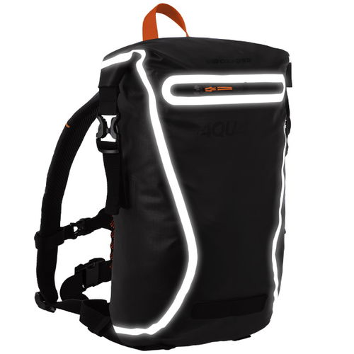Oxford Products Aqua Evo 22ltr Black Motorcycle Backpack Reflective Detail                                                                                                                                                                                     