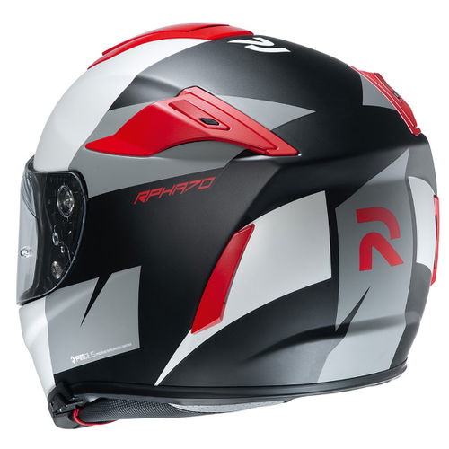 HJC RPHA 70 Terika Red Full Face Motorcycle Helmet Back Left                                                                                                                                                                                                   