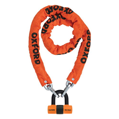 Oxford Products HD Chain Lock - 10mm x 1.5m Orange
