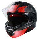 F441 Helmet Analog II Satin Black Gun Red