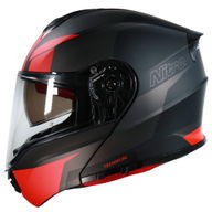 F441 Helmet Analog II Satin Black Gun Red