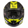 MT Rapide Pro Carbon Fluo Yellow Full Face Motorcycle Helmet Front                                                                                                                                                                                             