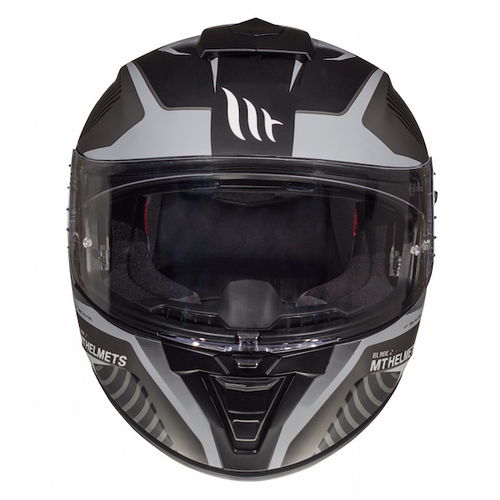 MT Blade 2 SV Blaster Matt Black Grey Full Face Motorcycle Helmet Front                                                                                                                                                                                        