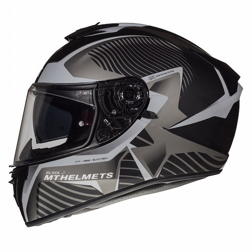 MT Blade 2 SV Blaster Matt Black Grey Full Face Motorcycle Helmet Left Side                                                                                                                                                                                    