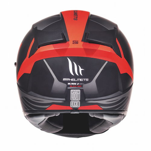 MT Blade 2 SV Blaster Matt Black Red Full Face Motorcycle Helmet Back                                                                                                                                                                                          