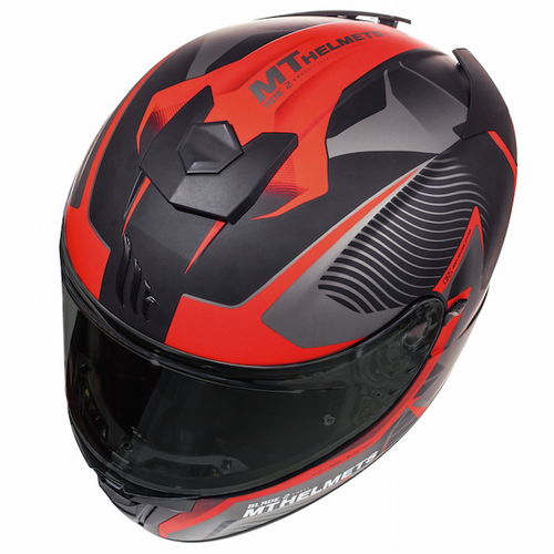 MT Blade 2 SV Blaster Matt Black Red Full Face Motorcycle Helmet Top Left                                                                                                                                                                                      