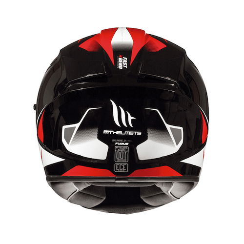 MT Blade 2 SV Fugue Black Red White Full Face Motorcycle Helmet Back                                                                                                                                                                                           