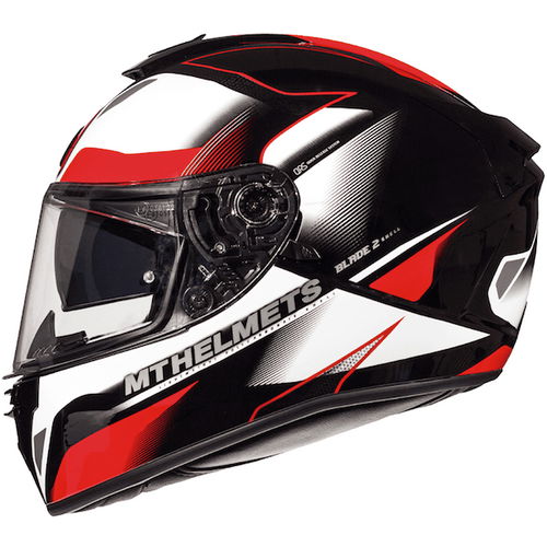 MT Blade 2 SV Fugue Black Red White Full Face Motorcycle Helmet Left Side                                                                                                                                                                                      