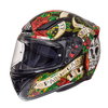 MT Revenge Skull & Roses Black Red Full Face Motorcycle Helmet Front Left                                                                                                                                                                                      