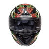 MT Revenge Skull & Roses Black Red Full Face Motorcycle Helmet Front                                                                                                                                                                                           