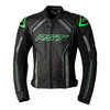 RST RST S1 CE Mens Leather Jacket Black Grey Neon Green - Thumbnail 1