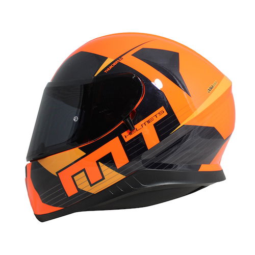 MT Thunder 3 SV Ray Orange Navy Full Face Motorcycle Helmet Left Side                                                                                                                                                                                          